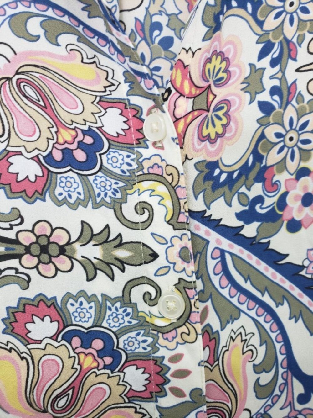Chico's Paisley Floral Print Tunic Long Sleeve Button Front Shirt Blouse Duster - Picture 6 of 13